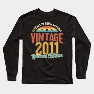 11th Birthday 10 Years of being Awesome 2011 Long Sleeve T-Shirt